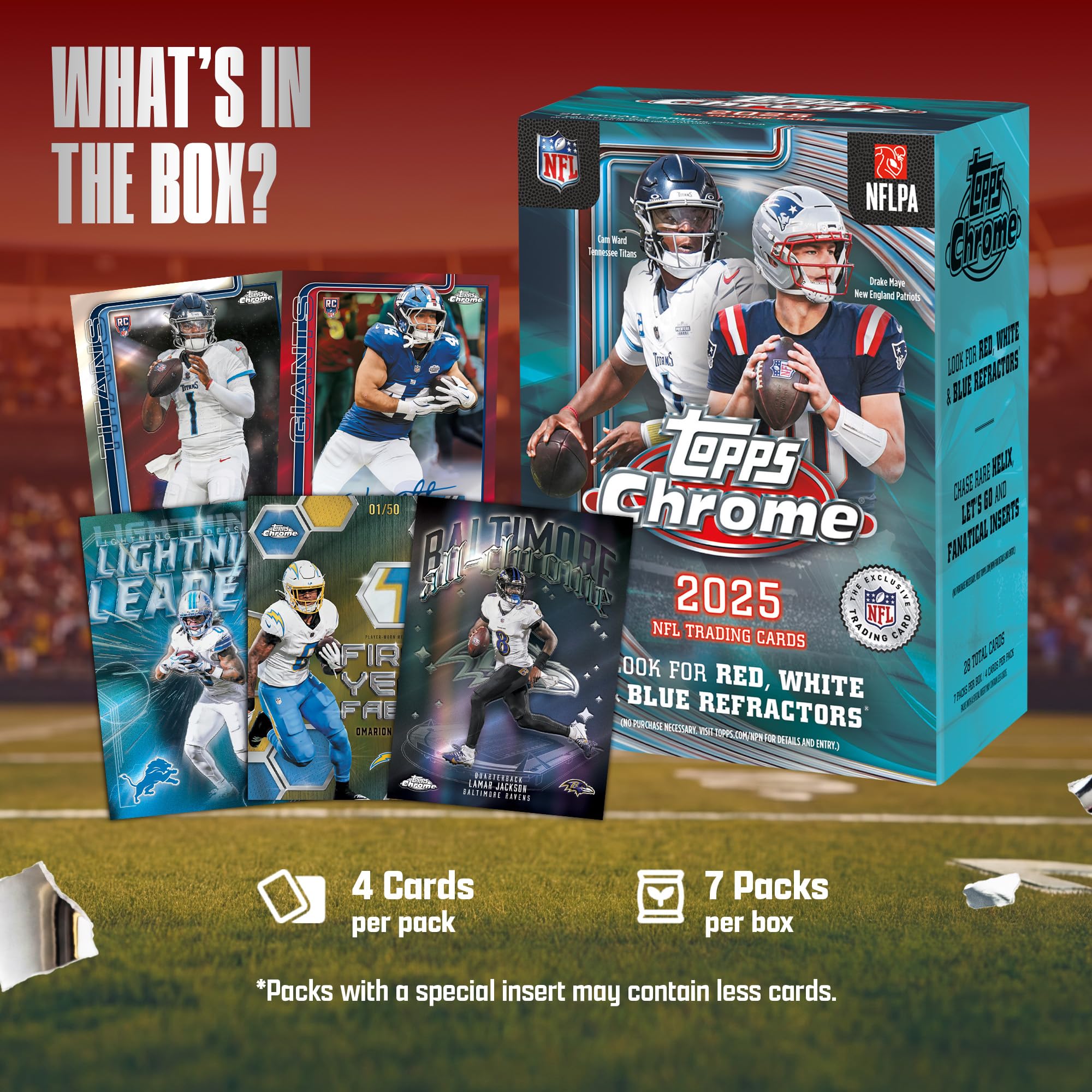 2025 Topps Chrome Football - Factory Sealed - Value Box